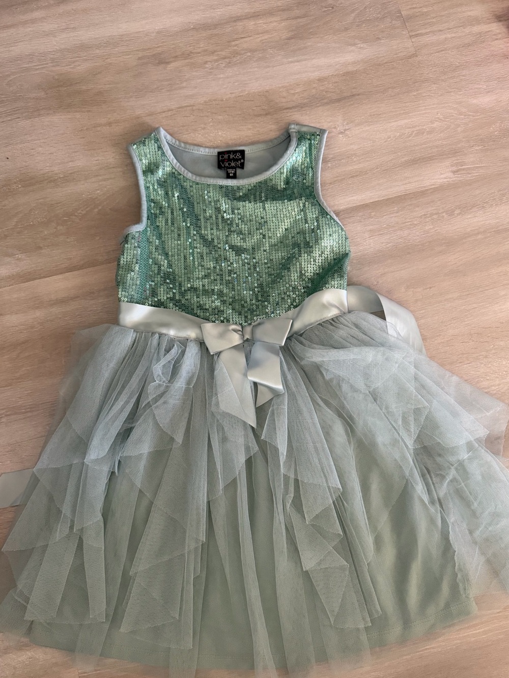 Sparkling Sage Green Sequin & Tulle Dress for Girls